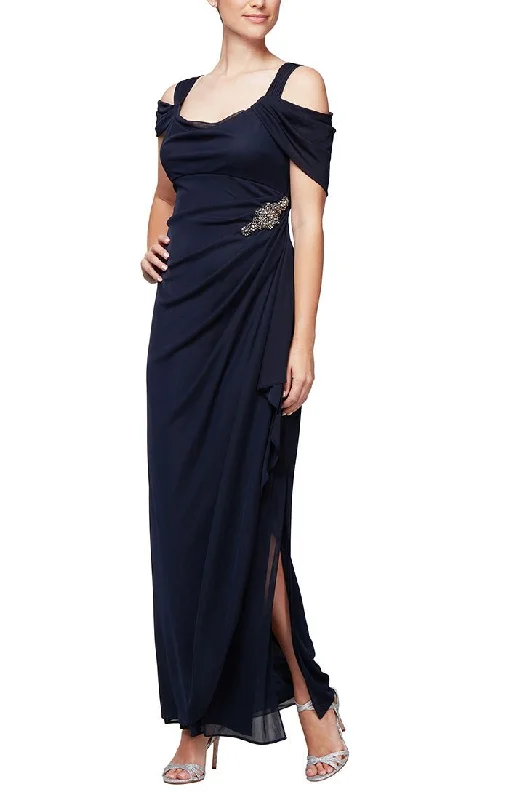 Sequined wedding guest dresses for an evening weddingCold Shoulder Mesh Dress with Cowl Neckline Sequined wedding guest dresses for an evening weddingCold Shoulder Mesh Dress with Cowl Neckline