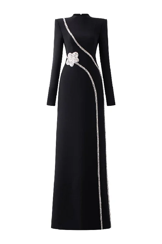 Plus - size party dresses with a flattering cut for all body typesConvoy A-line Stone Velvet Floor Length Dress Plus - size party dresses with a flattering cut for all body typesConvoy A-line Stone Velvet Floor Length Dress