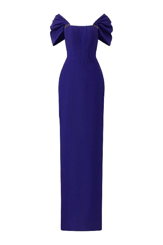 A - line party dresses with a floral print for spring eventsElation Sheath Off-Shoulder Taffeta Floor Length Dress A - line party dresses with a floral print for spring eventsElation Sheath Off-Shoulder Taffeta Floor Length Dress