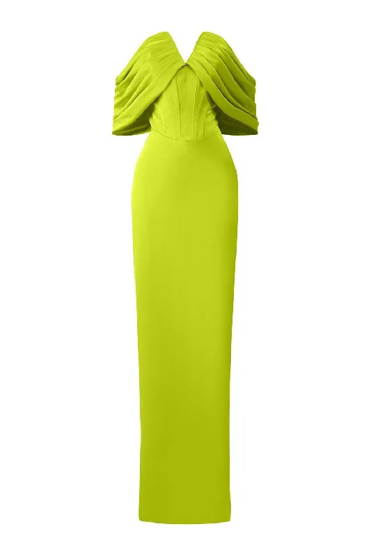 Tea - length party dresses for a sophisticated and versatile optionEquinox Sheath Off-Shoulder Silk Floor Length Dress Tea - length party dresses for a sophisticated and versatile optionEquinox Sheath Off-Shoulder Silk Floor Length Dress