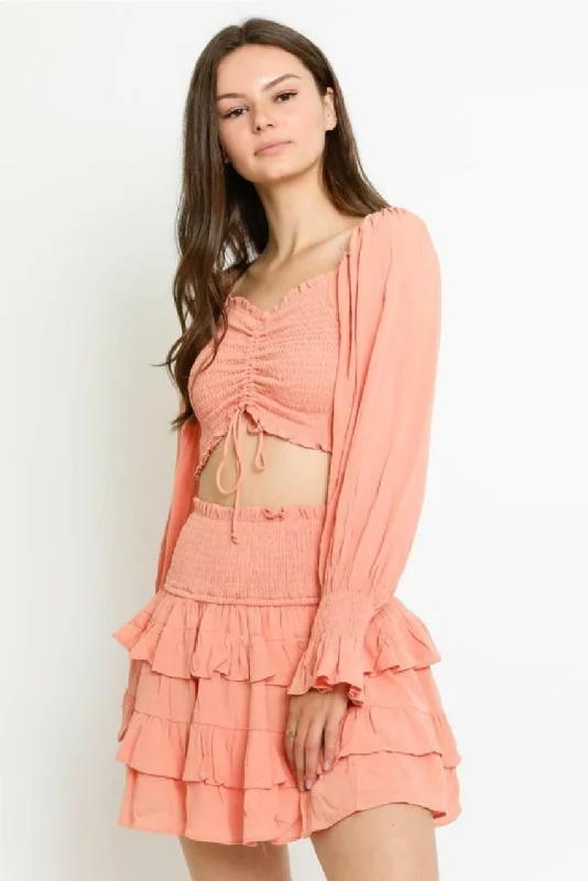 A - line cocktail wedding guest dresses in pastel colorsGive Me Fever Peach Sunset Two-Piece Dress A - line cocktail wedding guest dresses in pastel colorsGive Me Fever Peach Sunset Two-Piece Dress
