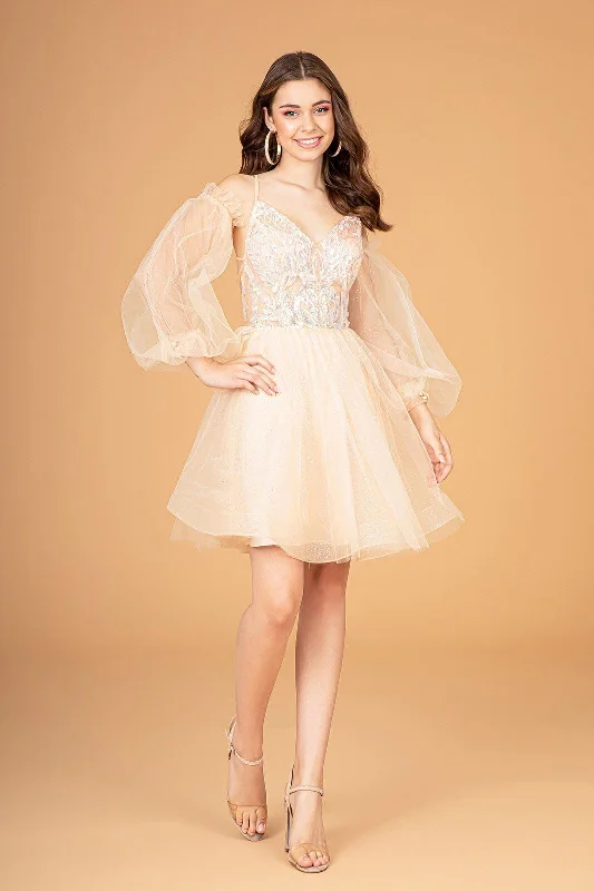Bodycon dress with a wrap - around style​Homecoming Short Glitter Prom Short Dress