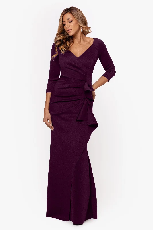 Cocktail dresses with cold - shoulder designs in a lightweight fabric"Lexi" Long Sleeve Scuba Ruched Side Dress Cocktail dresses with cold - shoulder designs in a lightweight fabric"Lexi" Long Sleeve Scuba Ruched Side Dress