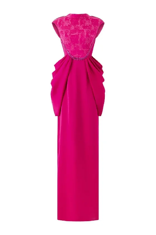 Party dresses with a criss - cross back design for a stylish detailMuse Sheath Cap Sleeved Satin Floor Length Dress Party dresses with a criss - cross back design for a stylish detailMuse Sheath Cap Sleeved Satin Floor Length Dress