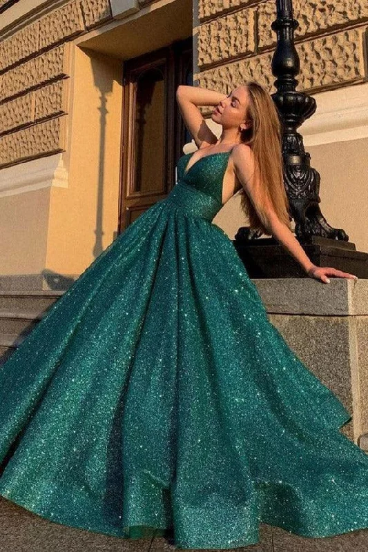 Empire - waist party dresses to accentuate the waistlineShiny V Neck Green Prom Dresses Ball Gown Formal Dresses PSK290 Empire - waist party dresses to accentuate the waistlineShiny V Neck Green Prom Dresses Ball Gown Formal Dresses PSK290