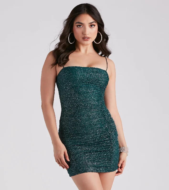 Bodycon dress made of stretchy spandex for comfortSparkle All The Way Glitter Dress Bodycon dress made of stretchy spandex for comfortSparkle All The Way Glitter Dress
