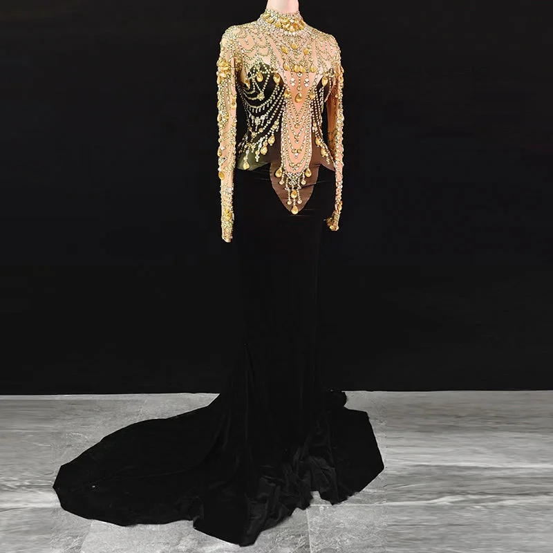 Strapless formal dresses with tulle skirts for a classic prom lookAD1394 Kimshein Elegent Dinner Dresses For Ladies Rhinestone Mesh Long Robe Glittery Evening Prom Dress