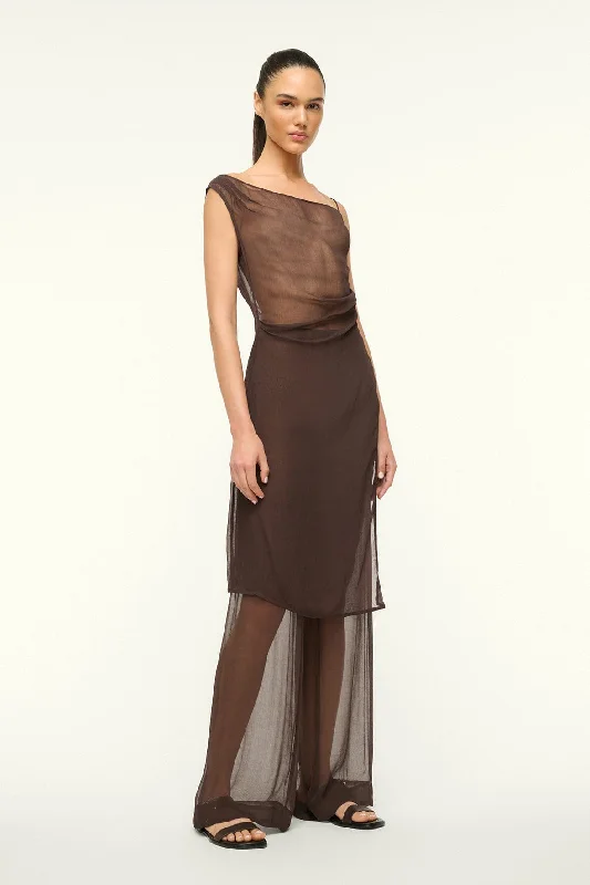 Sleeveless formal dresses with sequined straps and a - line skirts for a classic formal eventASTAIRE TOP | DARK CHOCOLATE Sleeveless formal dresses with sequined straps and a - line skirts for a classic formal eventASTAIRE TOP | DARK CHOCOLATE