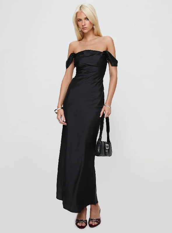 Azura Off The Shoulder Maxi Dress Black