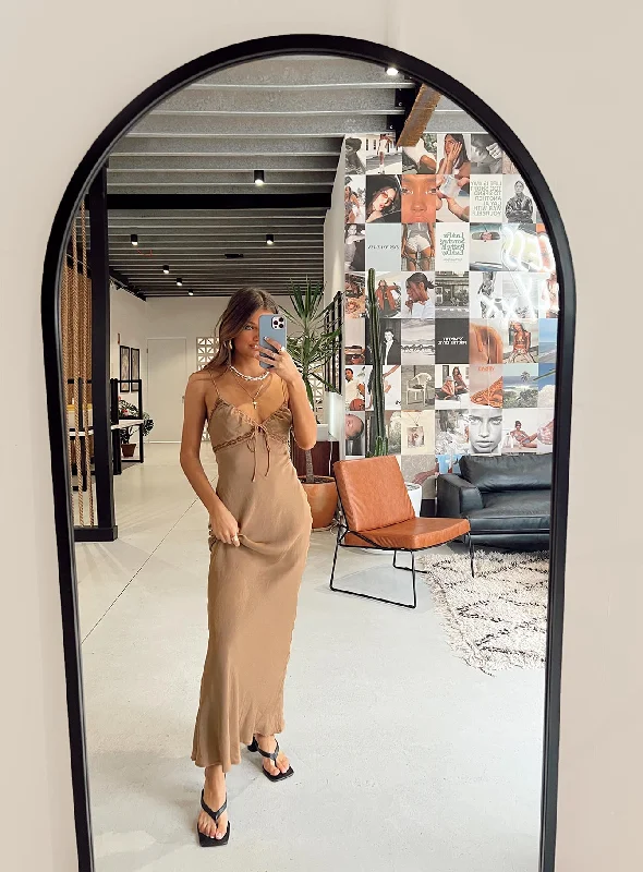 Prom dresses with one - shoulder designs and feather accents for a bold statementEmily Maxi Dress Brown Prom dresses with one - shoulder designs and feather accents for a bold statementEmily Maxi Dress Brown