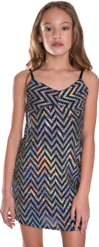 Juniors Sparkle Stripe Dress