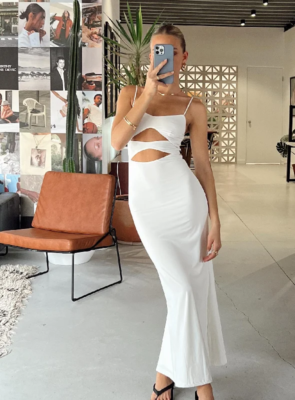 A - line formal dresses with beaded lace appliques for formal eventsMaci Eco Nylon Maxi Dress White A - line formal dresses with beaded lace appliques for formal eventsMaci Eco Nylon Maxi Dress White