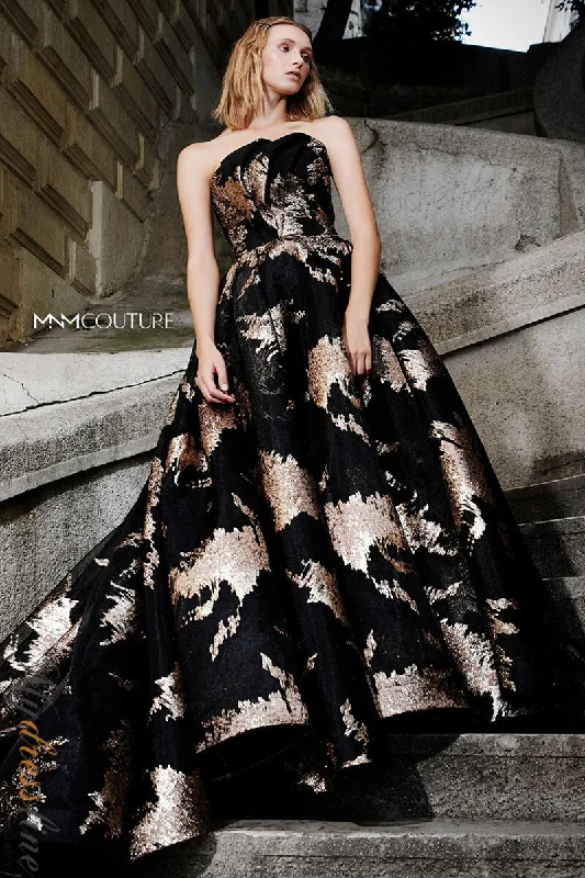Formal dresses with high - low hems and floral embroidery for a unique prom styleMNM Couture N0290 Formal dresses with high - low hems and floral embroidery for a unique prom styleMNM Couture N0290