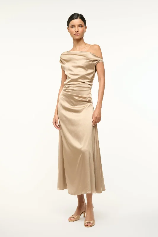 Prom dresses with gathered skirts and crystal - encrusted belts for a luxurious promPHARE SILK DRESS | BIRCH Prom dresses with gathered skirts and crystal - encrusted belts for a luxurious promPHARE SILK DRESS | BIRCH