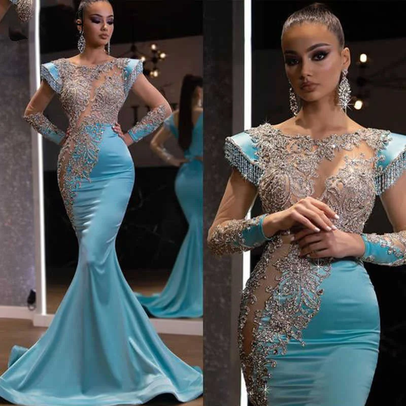 S4142F    2022 New High Quality  sexy see-through party gowns for women evening dress