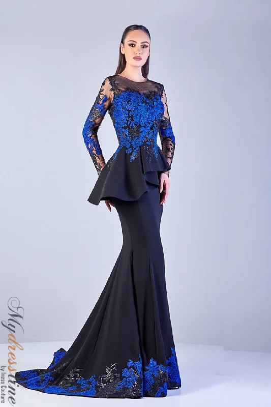 Formal dresses with one - shoulder ruffled straps and sequined bodices for a trendy and eye - catching lookSara Badr 26601 Formal dresses with one - shoulder ruffled straps and sequined bodices for a trendy and eye - catching lookSara Badr 26601