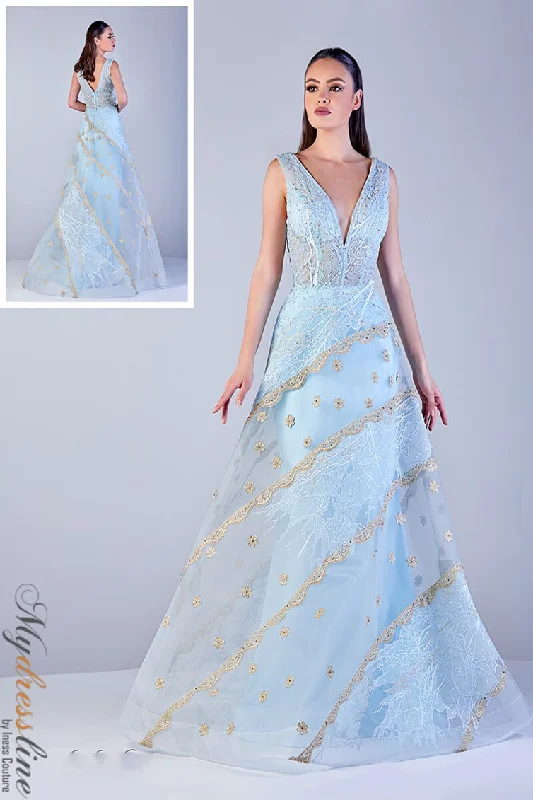 Prom dresses with tiered ruffled sleeves and satin skirts for a feminine and voluminous lookSara Badr 26645 Prom dresses with tiered ruffled sleeves and satin skirts for a feminine and voluminous lookSara Badr 26645