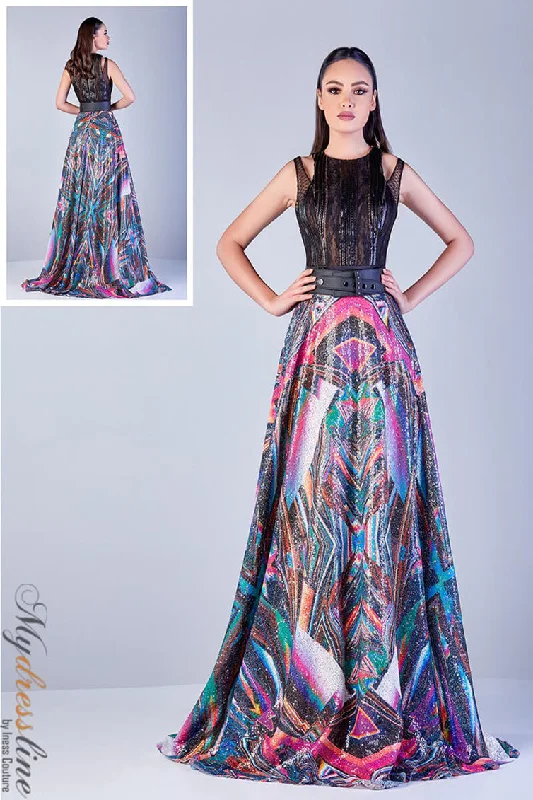 Sleeveless formal dresses with sequined straps and a - line skirts for a classic formal eventSara Badr 26696 Sleeveless formal dresses with sequined straps and a - line skirts for a classic formal eventSara Badr 26696
