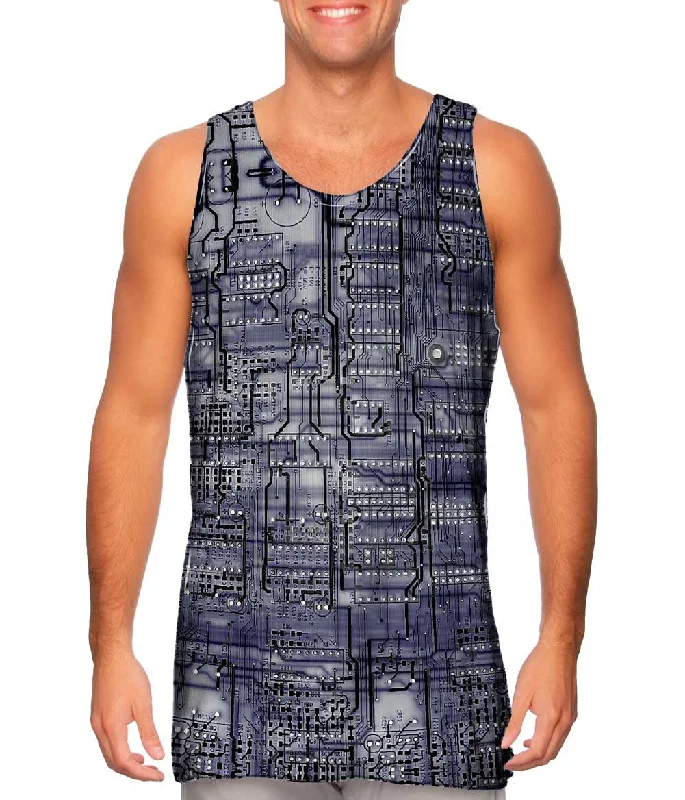 Halter Neck Women's Modal Blend Tank Tops for ComfortCircuit Board Purple
