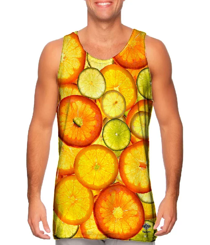 Women's Cropped Tank Tops with Vintage Band LogosCitrus Fruits