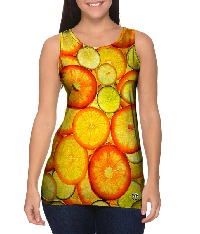 Plunge Neck Women's Seamless Tank Tops for a Smooth FitCitrus Fruits