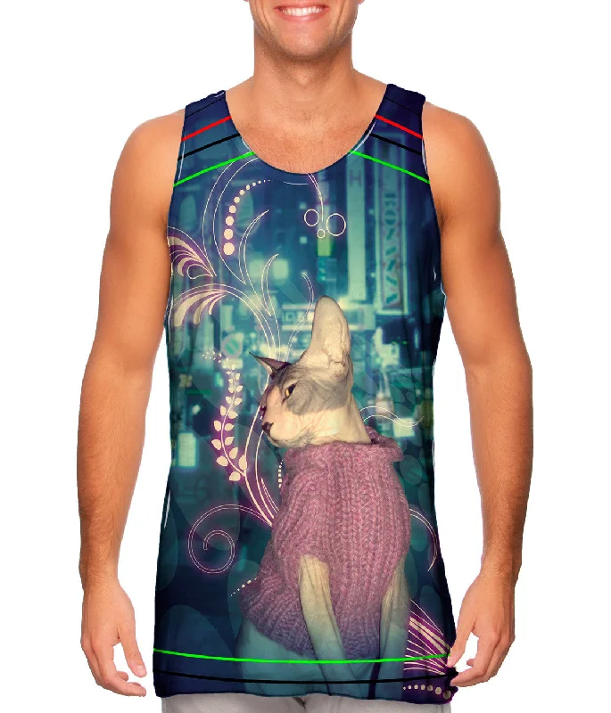 Women's Sleeveless Ribbed Tank Tops for a Trendy LookCity Sweater Sphinx Cat
