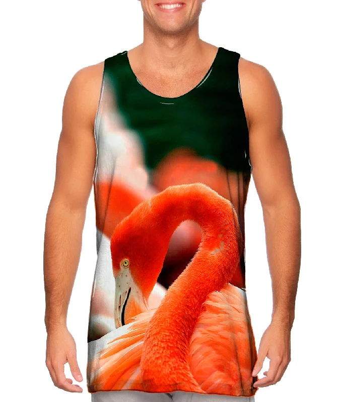 Halter Neck Women's Modal Blend Tank Tops for ComfortClassic Flamingo Feathers