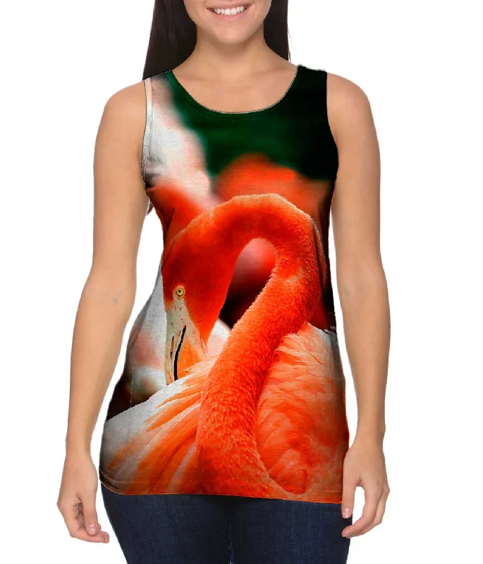 Women's Spaghetti Strap Tank Tops with Geometric PatternsClassic Flamingo Feathers