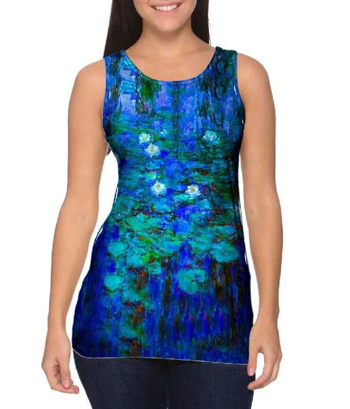 Plunge Neck Women's Seamless Tank Tops for a Smooth FitClaude Monet - "Blue Water Lilies" (1916) Plunge Neck Women's Seamless Tank Tops for a Smooth FitClaude Monet - "Blue Water Lilies" (1916)