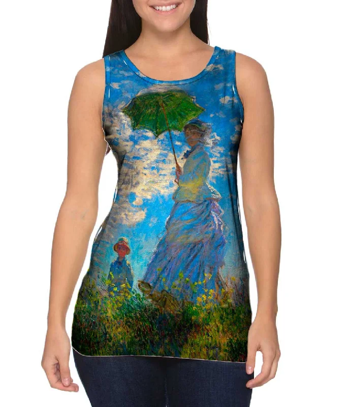 One - Shoulder Women's Rayon Blend Tank Tops for a Flowy LookClaude Monet - "La Promenade" (1875) One - Shoulder Women's Rayon Blend Tank Tops for a Flowy LookClaude Monet - "La Promenade" (1875)