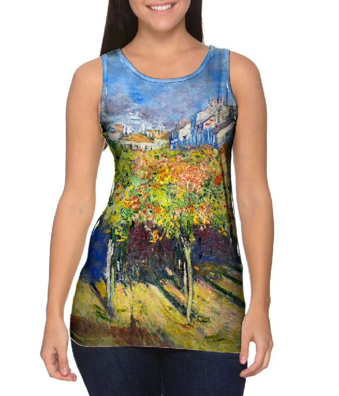 Plus Size Women's Glitter - Trimmed Tank Tops for Party NightsClaude Monet - "The Lindens Of Poissy" (1882) Plus Size Women's Glitter - Trimmed Tank Tops for Party NightsClaude Monet - "The Lindens Of Poissy" (1882)
