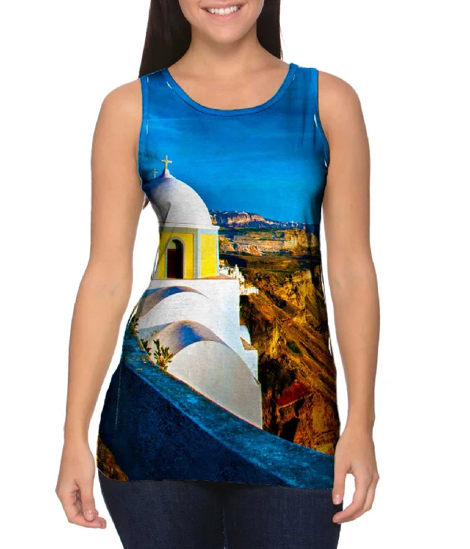 One - Shoulder Women's Rayon Blend Tank Tops for a Flowy LookCliftop Church In - Fira One - Shoulder Women's Rayon Blend Tank Tops for a Flowy LookCliftop Church In - Fira