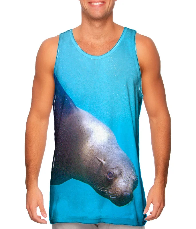 Women's Button - Down Tank Tops in Striped PatternsClown Fish Wonder Underwater