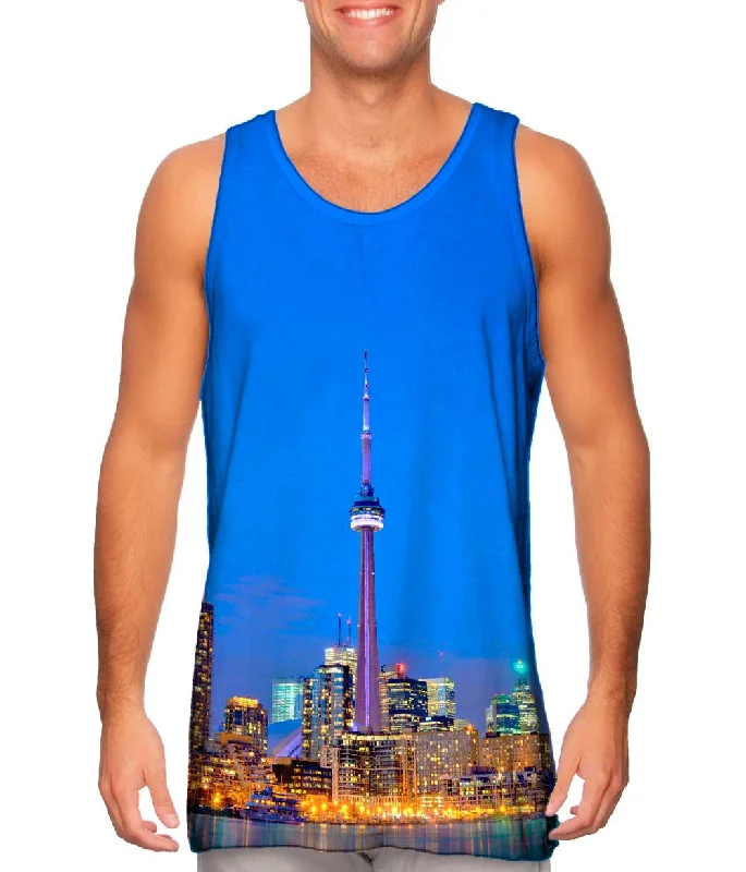 High - Neck Women's Silk Blend Tank Tops for a Luxurious FeelCn Toronto Tower At Night High - Neck Women's Silk Blend Tank Tops for a Luxurious FeelCn Toronto Tower At Night