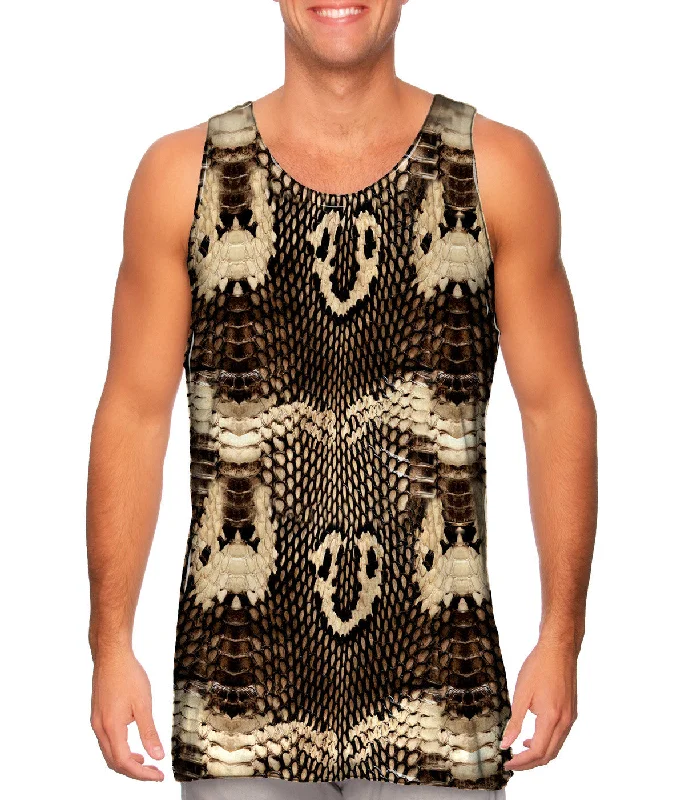 Plus Size Women's Side - Slit Tank Tops in Metallic ShadesCobra Snake Skin