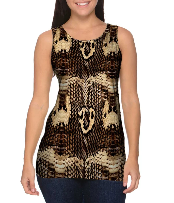 Halter Neck Women's Modal Blend Tank Tops for ComfortCobra Snake Skin