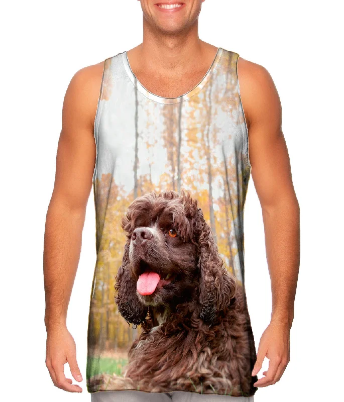 Women's Button - Down Tank Tops in Striped PatternsCockerspaniel In Woods