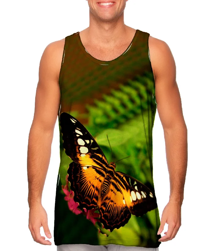 Plus Size Women's Embroidered Tank Tops in Boho StylesColorful Dark Orange Butterfly Plus Size Women's Embroidered Tank Tops in Boho StylesColorful Dark Orange Butterfly
