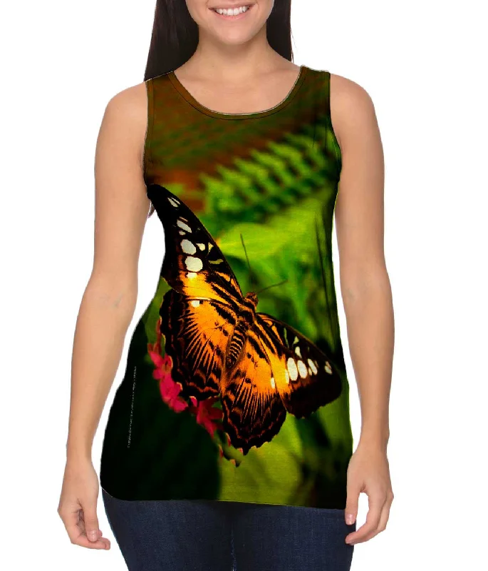 Plunge Neck Women's Seamless Tank Tops for a Smooth FitColorful Dark Orange Butterfly Plunge Neck Women's Seamless Tank Tops for a Smooth FitColorful Dark Orange Butterfly