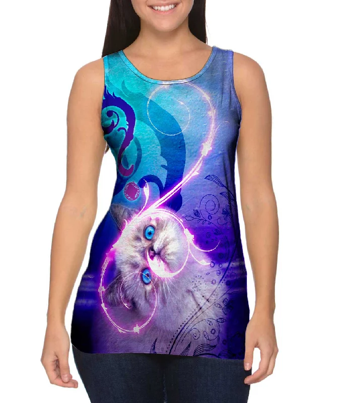 Crew Neck Women's Sustainable Tank Tops Made from Recycled MaterialsConfused Exotic Kitten Crew Neck Women's Sustainable Tank Tops Made from Recycled MaterialsConfused Exotic Kitten