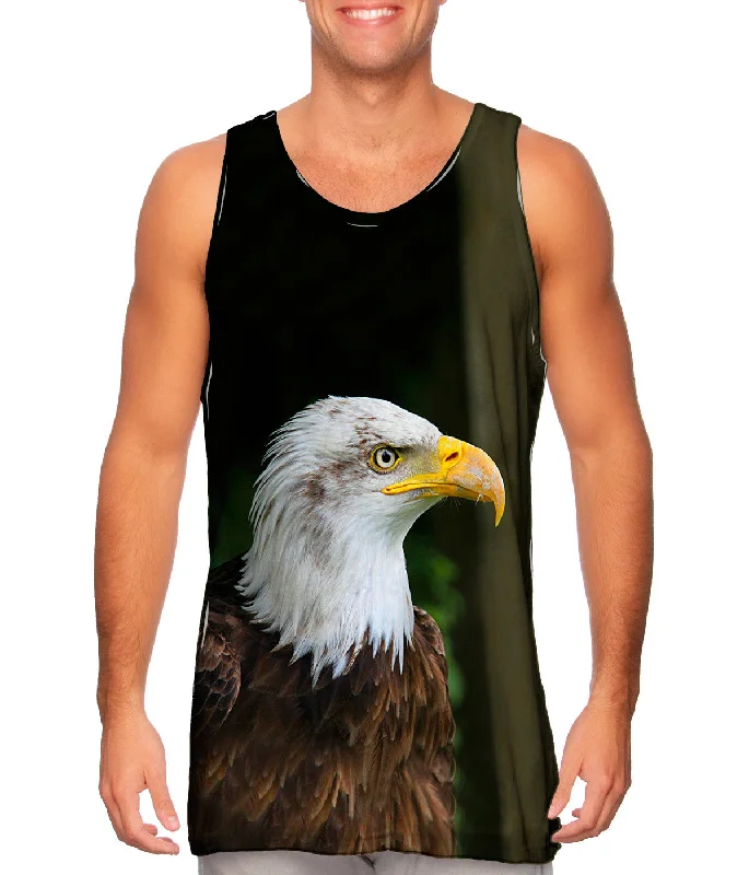 Women's Button - Down Tank Tops in Striped PatternsCool Bald Eagle Pride