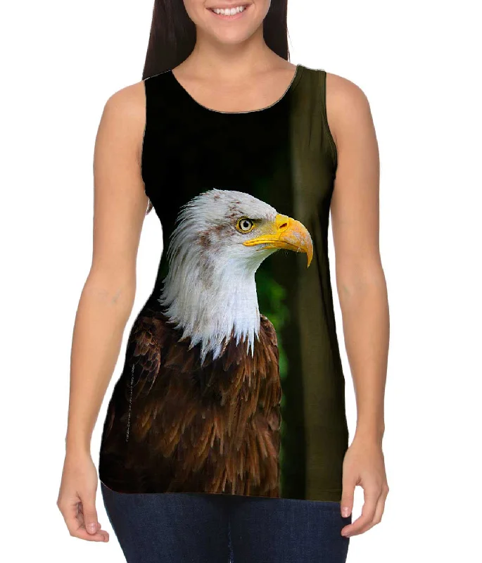 Mock Neck Women's Performance Tank Tops for CyclingCool Bald Eagle Pride