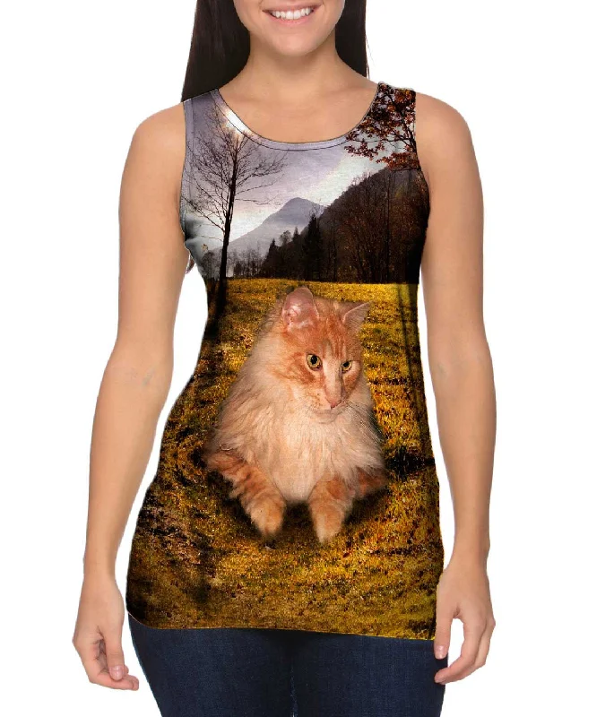 Plus Size Women's Glitter - Trimmed Tank Tops for Party NightsCool Hill Cat