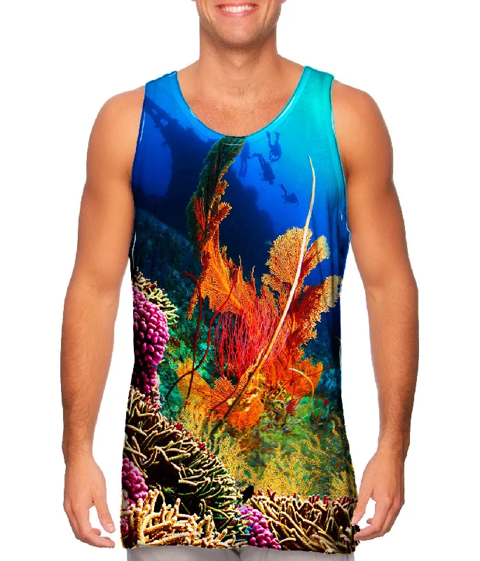 Women's Cropped Tank Tops with Vintage Band LogosCoral Reef 001