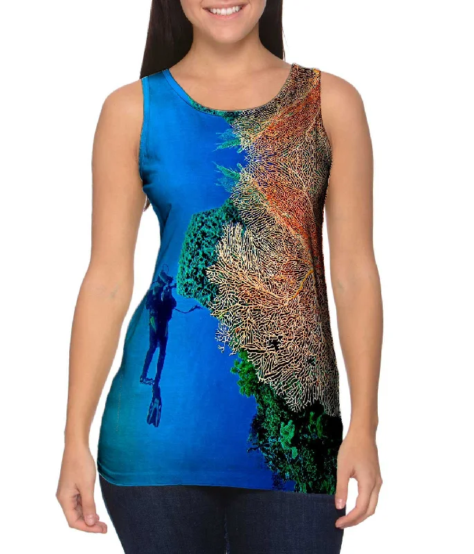 One - Shoulder Women's Rayon Blend Tank Tops for a Flowy LookCoral Wall Underwater