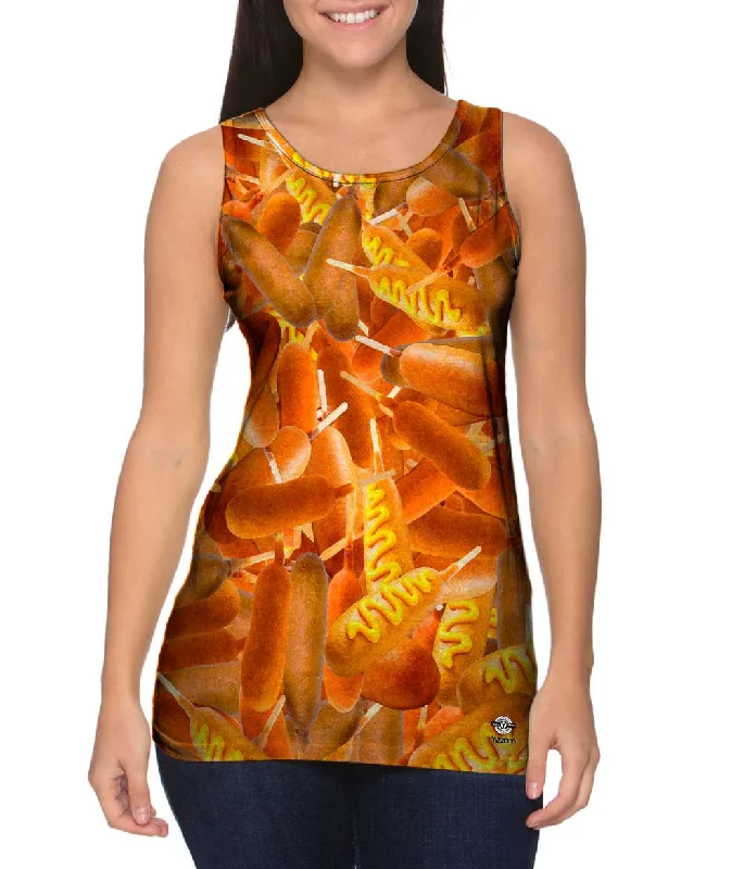 V - Neck Women's Moisture - Wicking Tank Tops for RunningCorndog Country Fair Jumbo