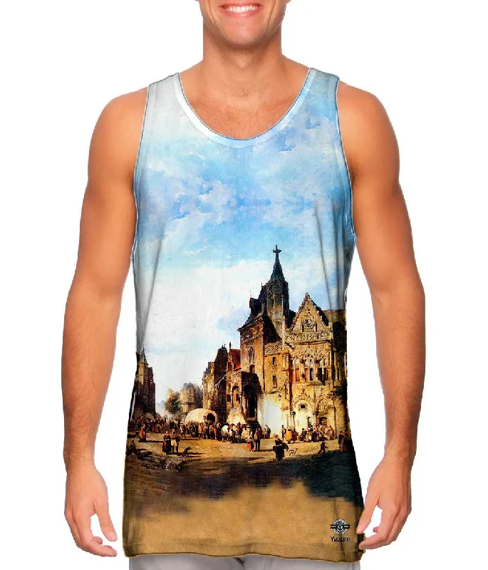 Square Neck Women's Organic Cotton Tank Tops in Earth TonesCornelis Springer - "City View" (1891)