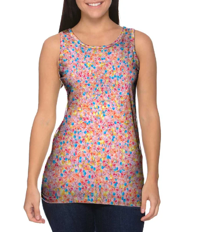 Women's Cropped Tank Tops with Vintage Band LogosCotton Candy