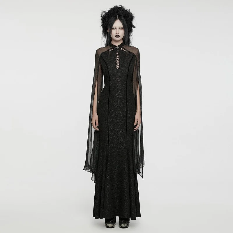 Shift Women Dress with a Simple and Classic Design for Everyday WearWomen's Gothic Cheongsam Collar Chiffon Splice Formal Dress Shift Women Dress with a Simple and Classic Design for Everyday WearWomen's Gothic Cheongsam Collar Chiffon Splice Formal Dress