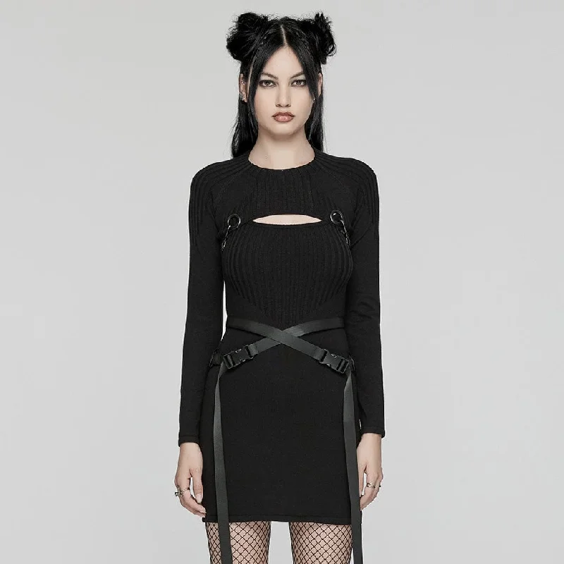 Ruffled Women Dress with Multiple Layers for a Playful and Girly StyleWomen's Punk Buckle Two-piece Knitted Music Festival Dress Ruffled Women Dress with Multiple Layers for a Playful and Girly StyleWomen's Punk Buckle Two-piece Knitted Music Festival Dress